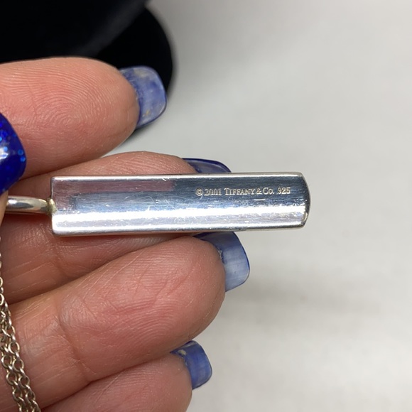 Retired Tiffany 1837 Bar Pendant and Tiffany chain - Picture 4 of 9